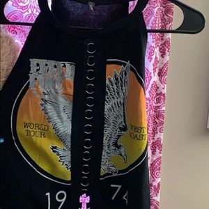 Crop top with rings down the middle